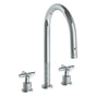 Watermark - Deck Mounted 3 Hole Gooseneck Kitchen Faucet with Pull Down Spray - Vintage Copper