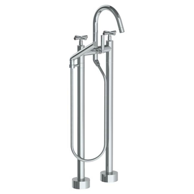 Watermark - Floor Standing Bath Set with Slim Hand Shower - Vintage Copper