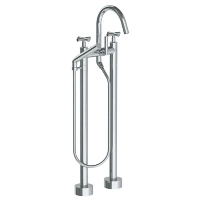 Watermark - Floor Standing Bath Set with Slim Hand Shower - Vintage Copper