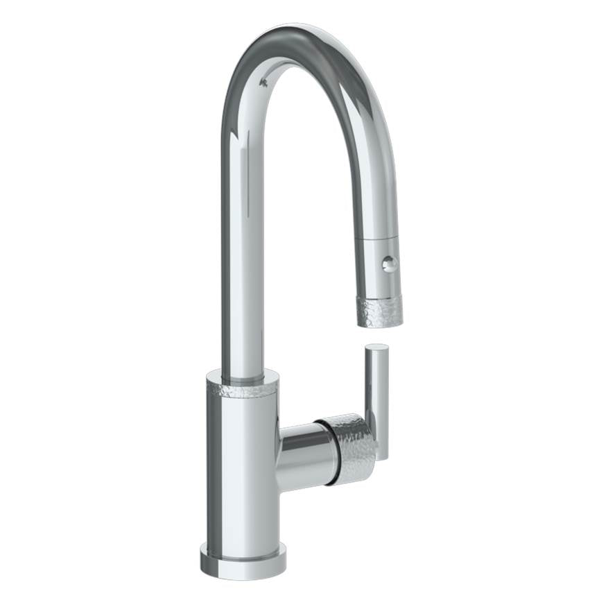 Watermark - Deck Mounted 1 Hole Gooseneck Prep Faucet with Pull Down Spray - Vintage Copper