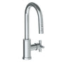 Watermark - Deck Mounted 1 Hole Gooseneck Prep Faucet with Pull Down Spray - Vintage Copper