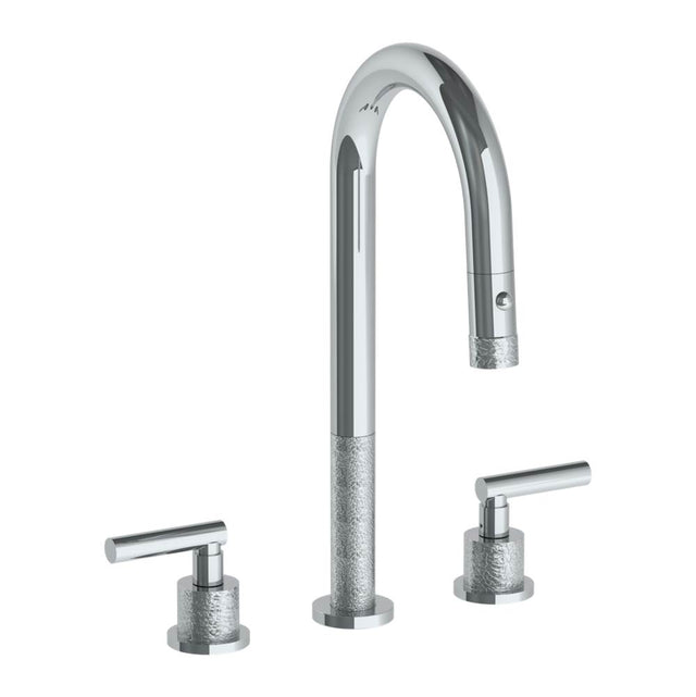 Watermark - Deck Mounted 3 Hole Gooseneck Prep Faucet with Pull Down Spray - Vintage Copper