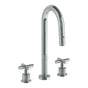 Watermark - Deck Mounted 3 Hole Gooseneck Prep Faucet with Pull Down Spray - Vintage Copper