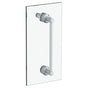 Watermark - Transitional 18'' shower door pull with knob/ glass mount towel bar with hook - Satin Gold
