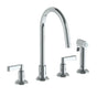 Watermark - Deck Mounted 4 Hole Gooseneck Kitchen Set -  Includes Side Spray - Vintage Copper