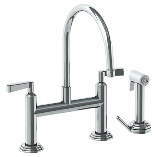 Watermark - Deck Mounted Bridge Kitchen Faucet with Independent Side Spray - Vintage Copper