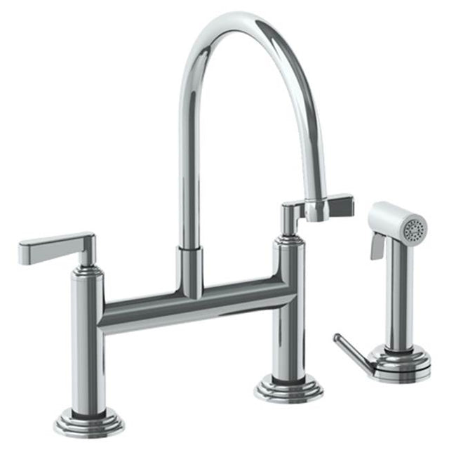 Watermark - Deck Mounted Bridge Kitchen Faucet with Independent Side Spray - Vintage Copper