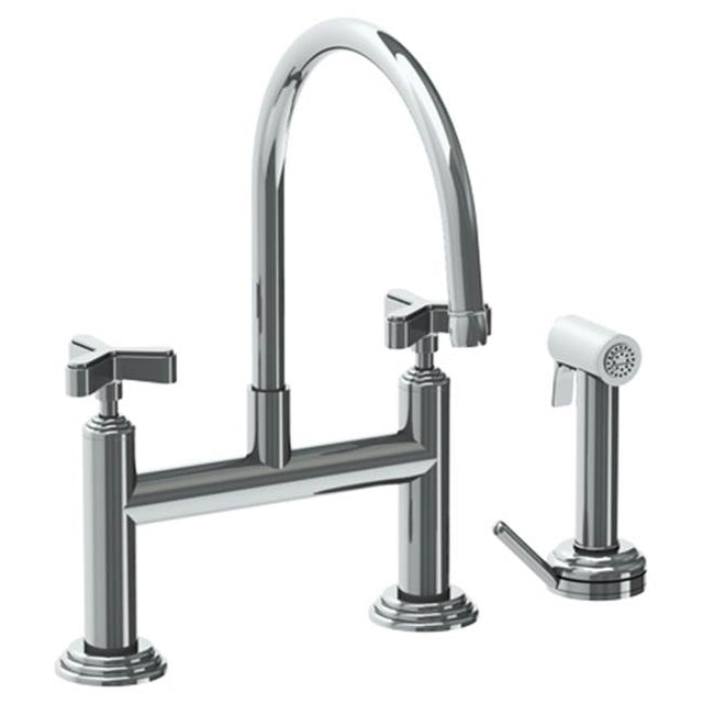 Watermark - Deck Mounted Bridge Kitchen Faucet with Independent Side Spray - Vintage Copper