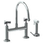 Watermark - Deck Mounted Bridge Kitchen Faucet with Independent Side Spray - Vintage Copper