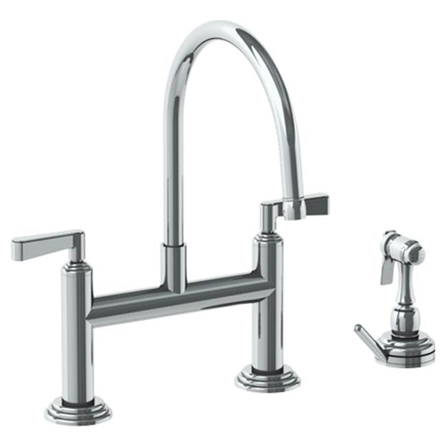 Watermark - Deck Mounted Bridge Kitchen Faucet with Independent Side Spray - Vintage Copper