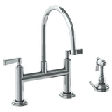 Watermark - Deck Mounted Bridge Kitchen Faucet with Independent Side Spray - Vintage Copper