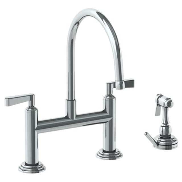 Watermark - Deck Mounted Bridge Kitchen Faucet with Independent Side Spray - Vintage Copper