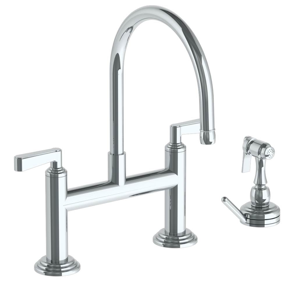 Watermark - Deck Mounted Bridge Kitchen Faucet with Independent Side Spray - Saint Bronze