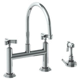 Watermark - Deck Mounted Bridge Kitchen Faucet with Independent Side Spray - Vintage Copper