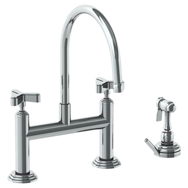 Watermark - Deck Mounted Bridge Kitchen Faucet with Independent Side Spray - Vintage Copper