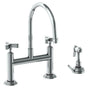 Watermark - Deck Mounted Bridge Kitchen Faucet with Independent Side Spray - Vintage Copper