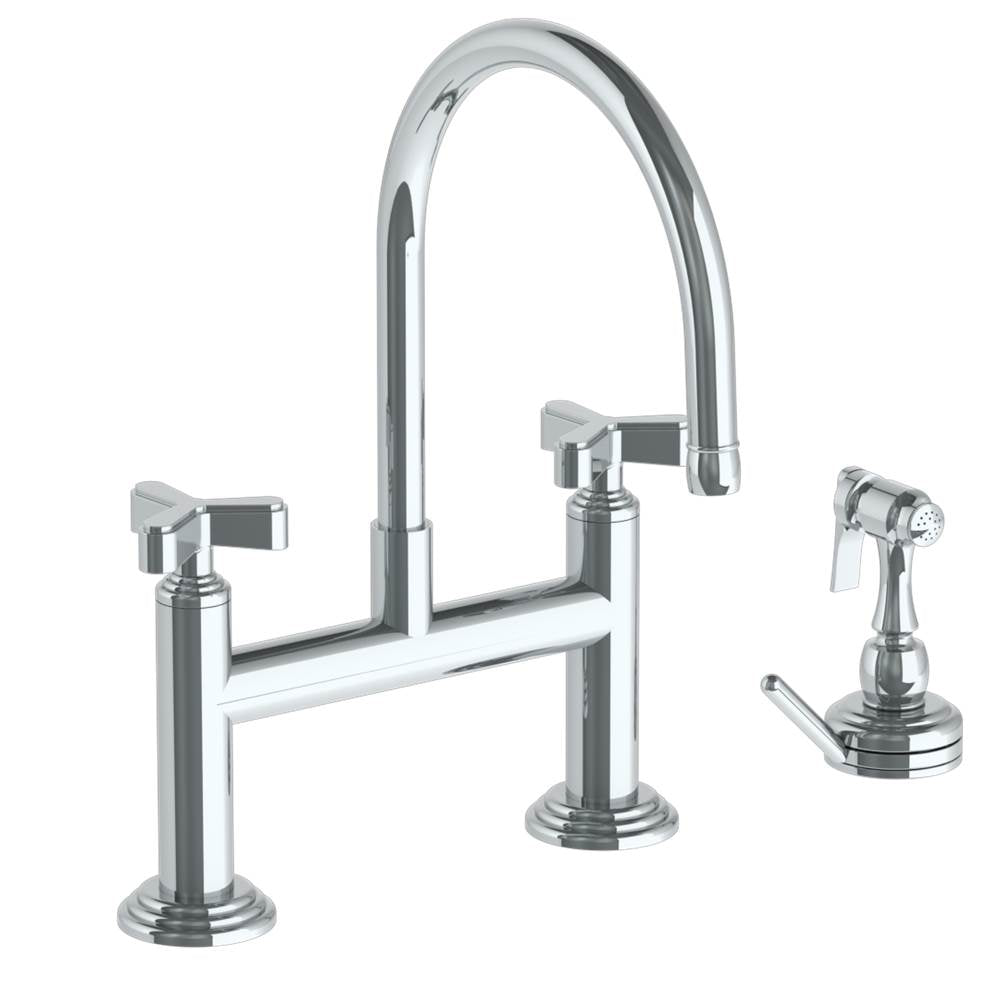 Watermark - Deck Mounted Bridge Kitchen Faucet with Independent Side Spray - Saint Bronze