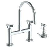 Watermark - Deck Mounted Bridge Kitchen Faucet with Independent Side Spray - Saint Bronze
