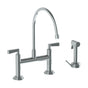 Watermark - Deck Mounted Bridge Kitchen Faucet with Extended Spout and with Independent Side Spray - Vintage Copper