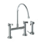 Watermark - Deck Mounted Bridge Kitchen Faucet with Extended Spout and Independent Side Spray - Vintage Copper