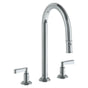 Watermark - Deck Mounted 3 Hole Gooseneck Kitchen Faucet with Pull Down Spray - Vintage Copper