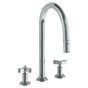 Watermark - Deck Mounted 3 Hole Gooseneck Kitchen Faucet with Pull Down Spray - Vintage Copper