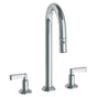Watermark - Deck Mounted 3 Hole Gooseneck Prep Faucet with Pull Down Spray - Vintage Copper