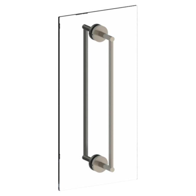 Watermark - Brooklyn 12'' Double Shower Door Pull / Glass Mount Towel Bar - Vintage Copper