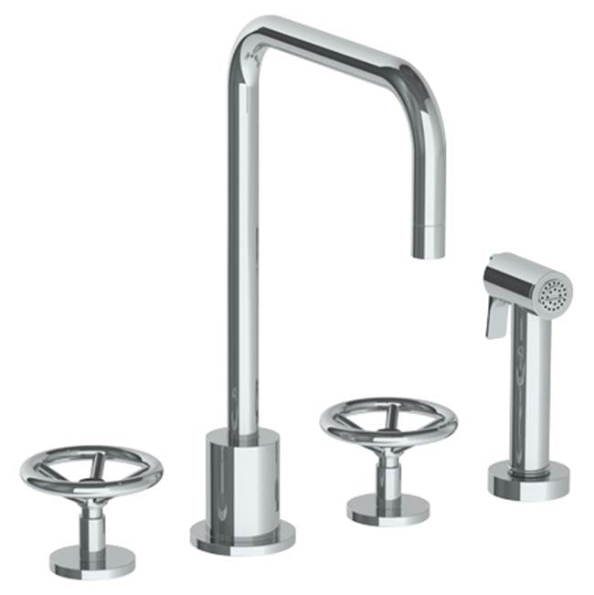 Watermark - Deck Mounted 4 Hole Kitchen Set - Includes Side Spray - Vintage Copper