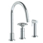 Watermark - Deck Mounted 3 Hole Gooseneck Kitchen Set -  Includes Side Spray - Vintage Copper