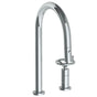 Watermark - Deck Mounted 2 Hole Gooseneck Kitchen Faucet with Pull Down Spray - Vintage Copper
