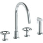 Watermark - Deck Mounted 4 Hole Gooseneck Kitchen Set -  Includes Side Spray - Vintage Copper