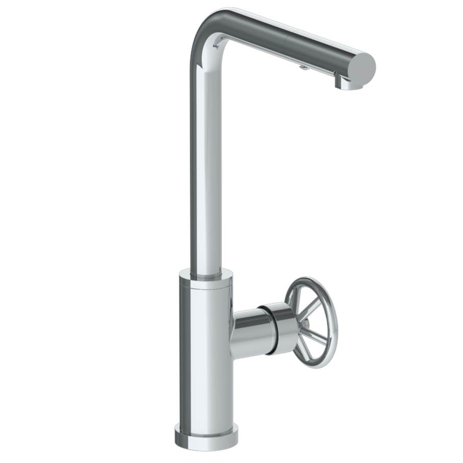 Watermark - Deck Mounted 1 Hole Square Top Kitchen Faucet with Pull Out Spray - High Spout - Vintage Copper