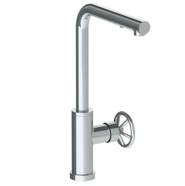Watermark - Deck Mounted 1 Hole Square Top Kitchen Faucet with Pull Out Spray - High Spout - Vintage Copper