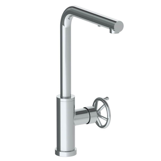 Watermark - Deck Mounted 1 Hole Square Top Kitchen Faucet with Pull Out Spray - High Spout - Vintage Copper
