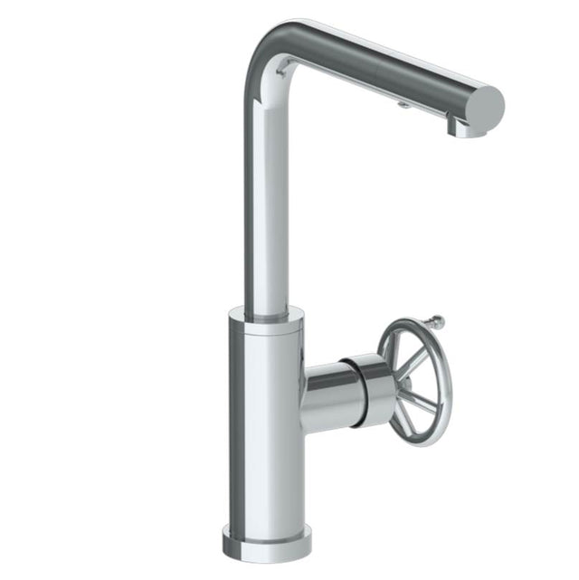 Watermark - Deck Mounted 1 Hole Square Top Kitchen Faucet with Pull Out Spray -Low Spout - Vintage Copper