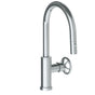 Watermark - Deck Mounted 1 Hole Gooseneck Kitchen Faucet with Pull Down Spray - Low Spout - Vintage Copper