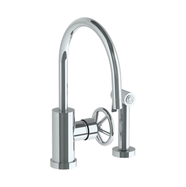 Watermark - Deck Mounted 2 Hole Gooseneck Kitchen Set -  Includes Side Spray - Vintage Copper