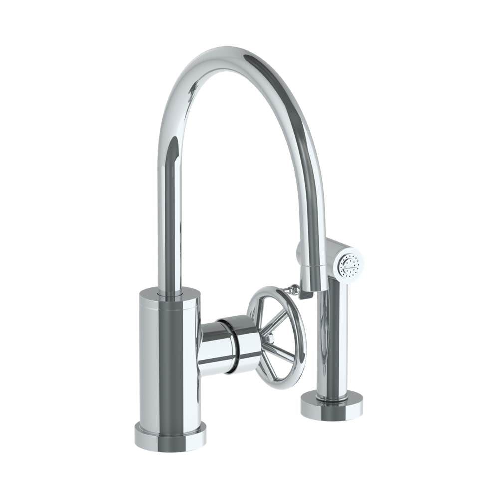Watermark - Deck Mounted 2 Hole Gooseneck Kitchen Set -  Includes Side Spray - Vintage Copper