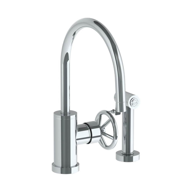 Watermark - Deck Mounted 2 Hole Gooseneck Kitchen Set -  Includes Side Spray - Vintage Copper