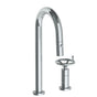 Watermark - Deck Mounted 2 Hole Gooseneck Prep Faucet with Pull Down Spray - Vintage Copper