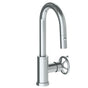 Watermark - Deck Mounted 1 Hole Gooseneck Prep Faucet with Pull Down Spray - Vintage Copper