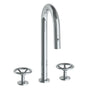 Watermark - Deck Mounted 3 Hole Gooseneck Prep Faucet with Pull Down Spray - Vintage Copper