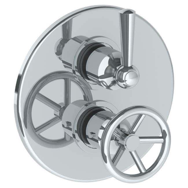 Watermark - Wall Mounted Thermostatic Shower Trim with built-in control, 7 1/2'' dia. - Vintage Copper