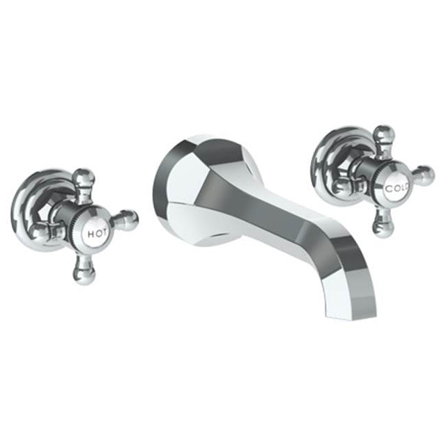 Watermark - Wall Mounted 3 Hole Lavatory Set with 6 3/4'' CTC Spout - Vintage Copper