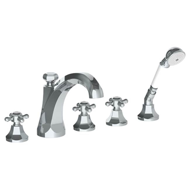 Watermark - Deck Mounted 5 Hole Extended Bath Set - Vintage Copper