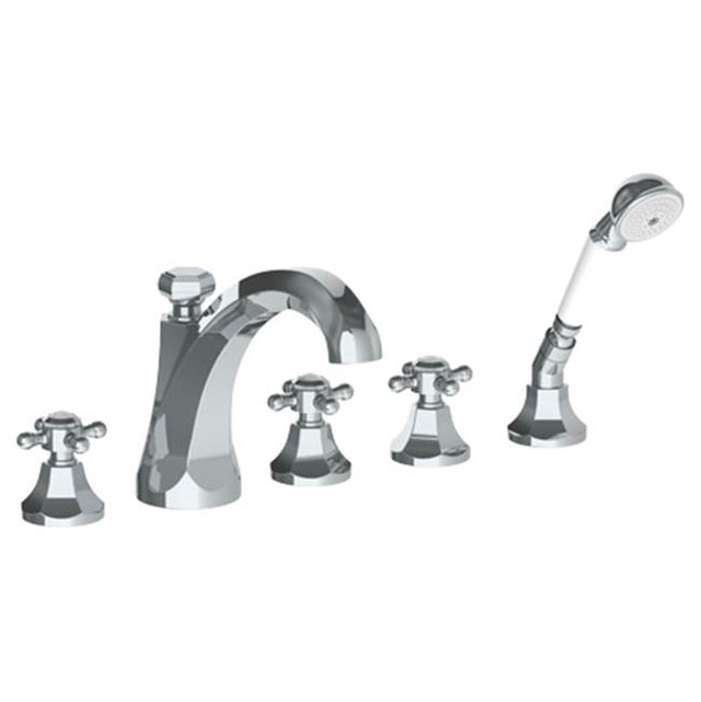 Watermark - Deck Mounted 5 Hole Extended Bath Set - Vintage Copper
