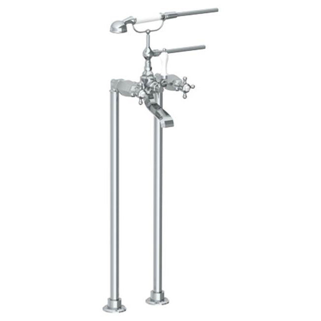 Watermark - Floor Standing Bath Set with Hand Shower - Vintage Copper