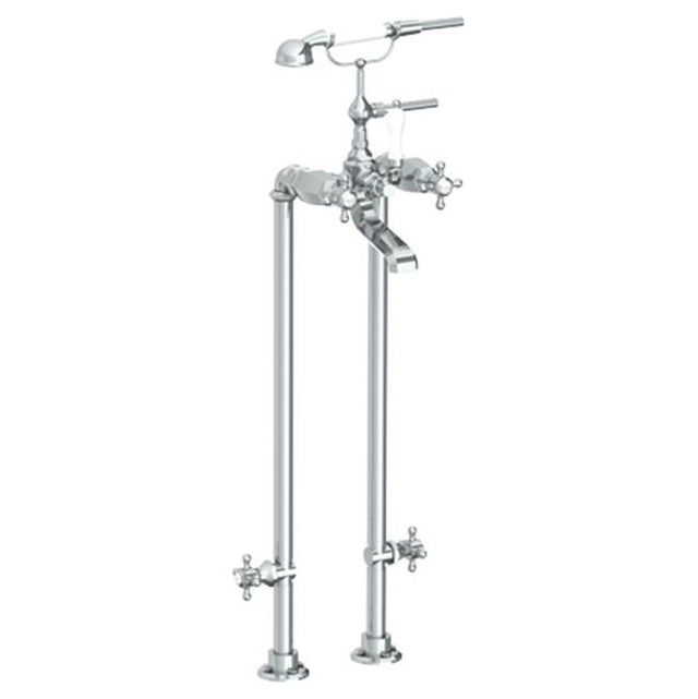 Watermark - Floor Standing Bath Set with Hand Shower and Shut-Off Valves - Vintage Copper