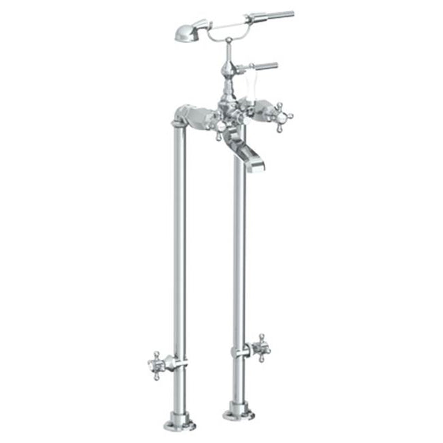 Watermark - Floor Standing Bath Set with Hand Shower and Shut-Off Valves - Vintage Copper